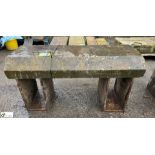 A Victorian Yorkshire stone and cast iron legged G