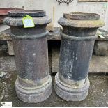 A pair Georgian terracotta round Chimney Pots, approx. 33in x 16in diameter