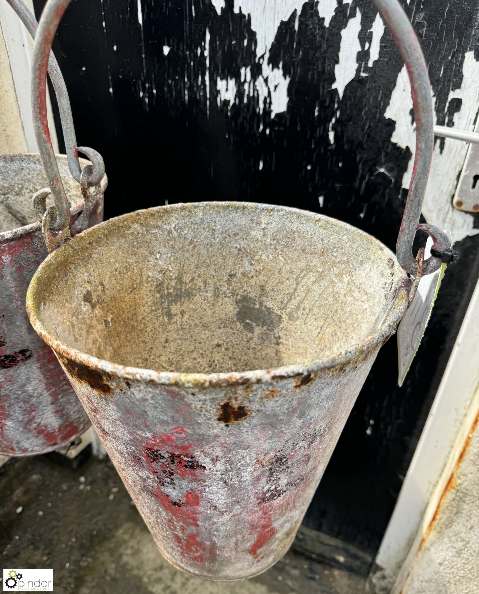An original galvanised domed bottomed Fire Bucket, approx. 23in x 11in diameter, circa 1920s - Image 3 of 4