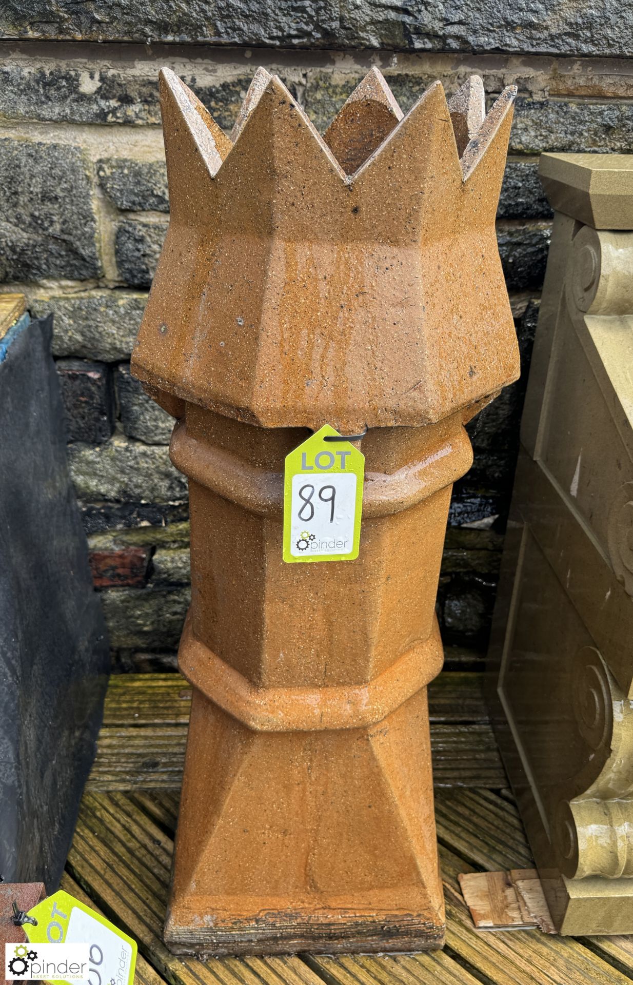 A Victorian round top salt glazed terracotta Chimney Pot, approx. 39in