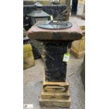 A Yorkshire and Cheshire sandstone 5-tier Sundial Plinth, with large sundial plate with Roman