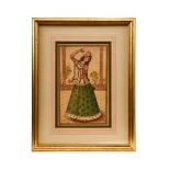 A QAJAR PAINTING OF A DANCER, 19TH CENTURY