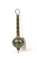 A SILVER & GOLD GILT ENAMELLED WHILSTING ROTATOR, MUGHAL, LUCKNOW, 19TH CENTURY