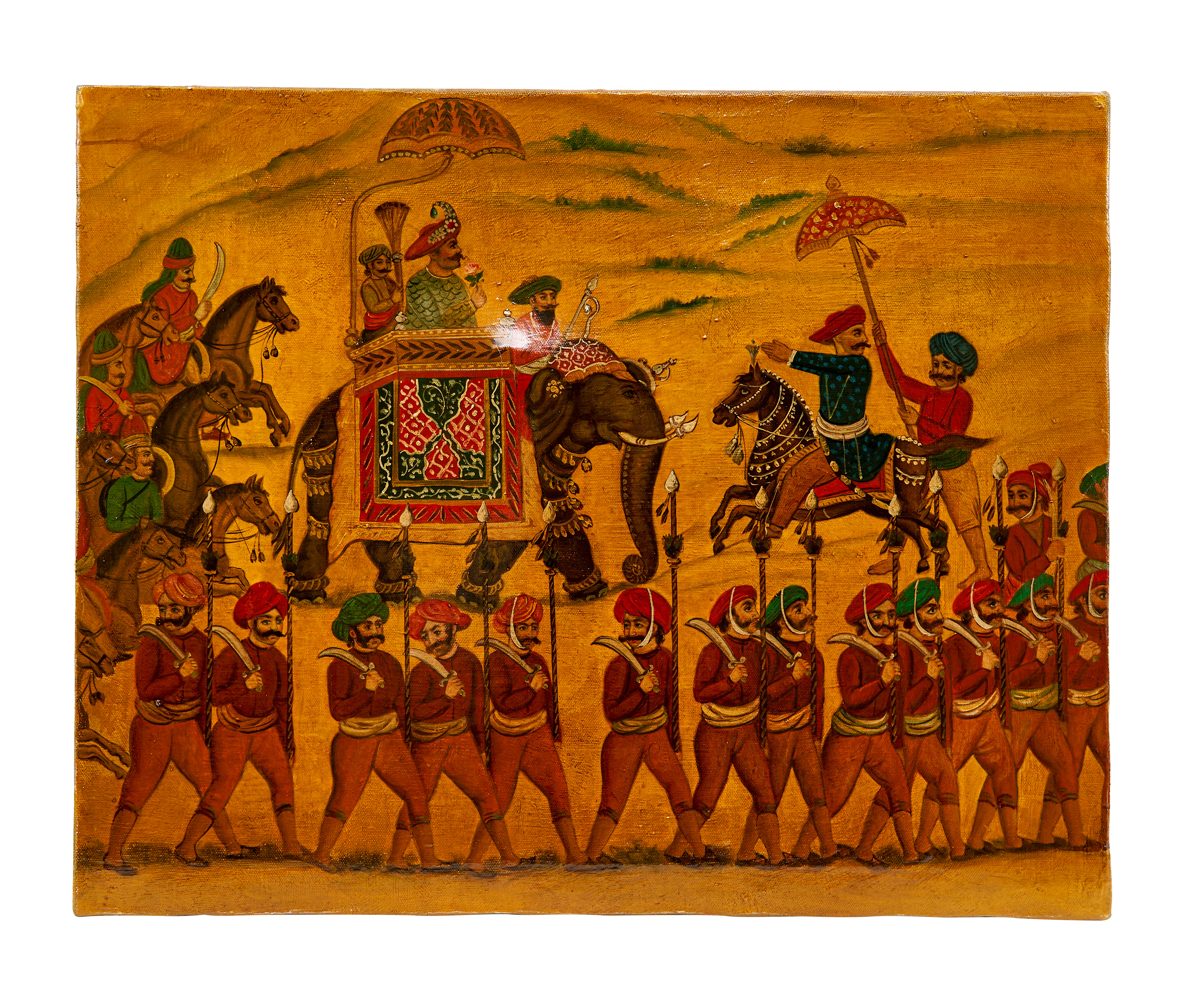 THE BATTLE OF POLLILUR, INDIA. SERINGAPATAM, 19TH CENTURY. OIL ON CANVAS - Image 5 of 8