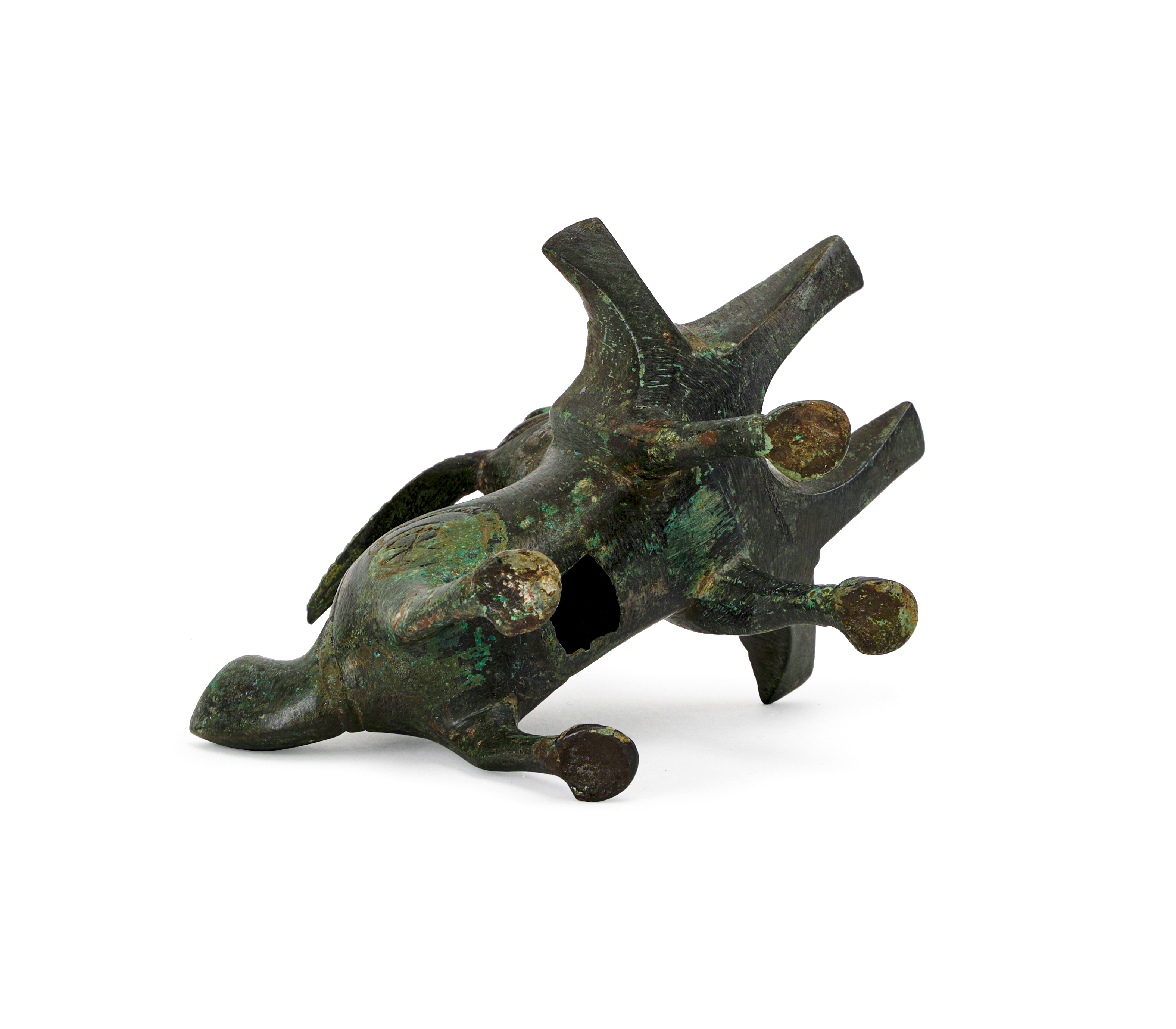 A RARE FATIMID BRONZE INCENSE BURNER IN THE SHAPE OF A HARE, 10TH CENTURY, EGYPT - Image 4 of 4