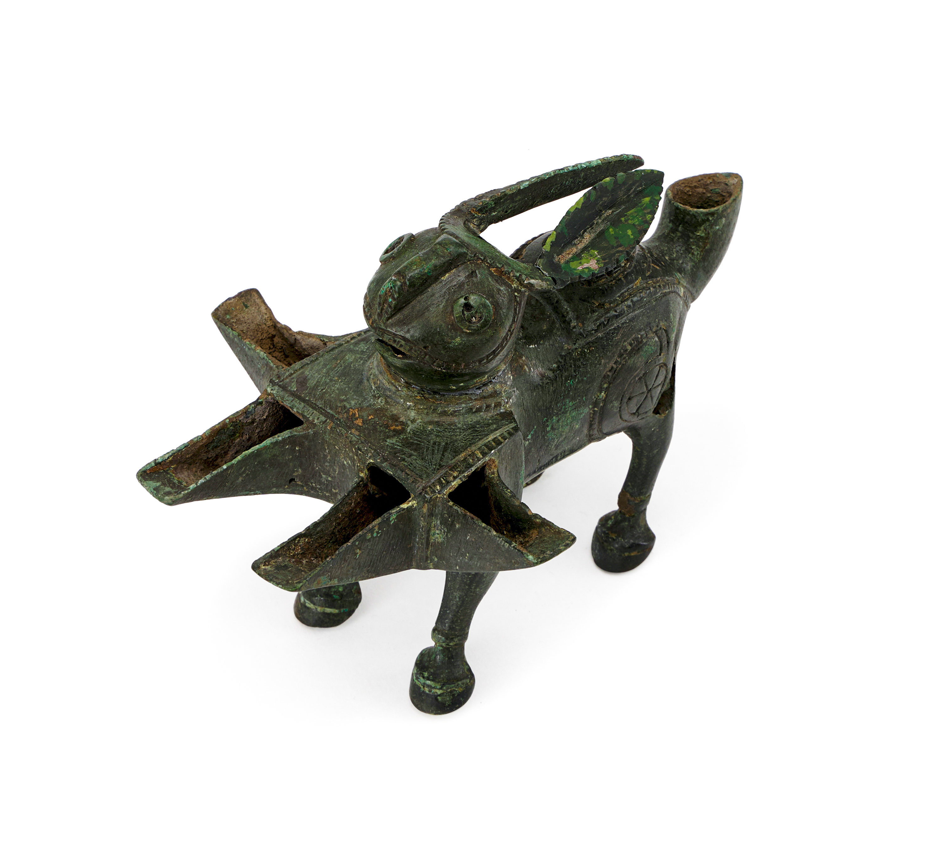 A RARE FATIMID BRONZE INCENSE BURNER IN THE SHAPE OF A HARE, 10TH CENTURY, EGYPT - Image 2 of 4