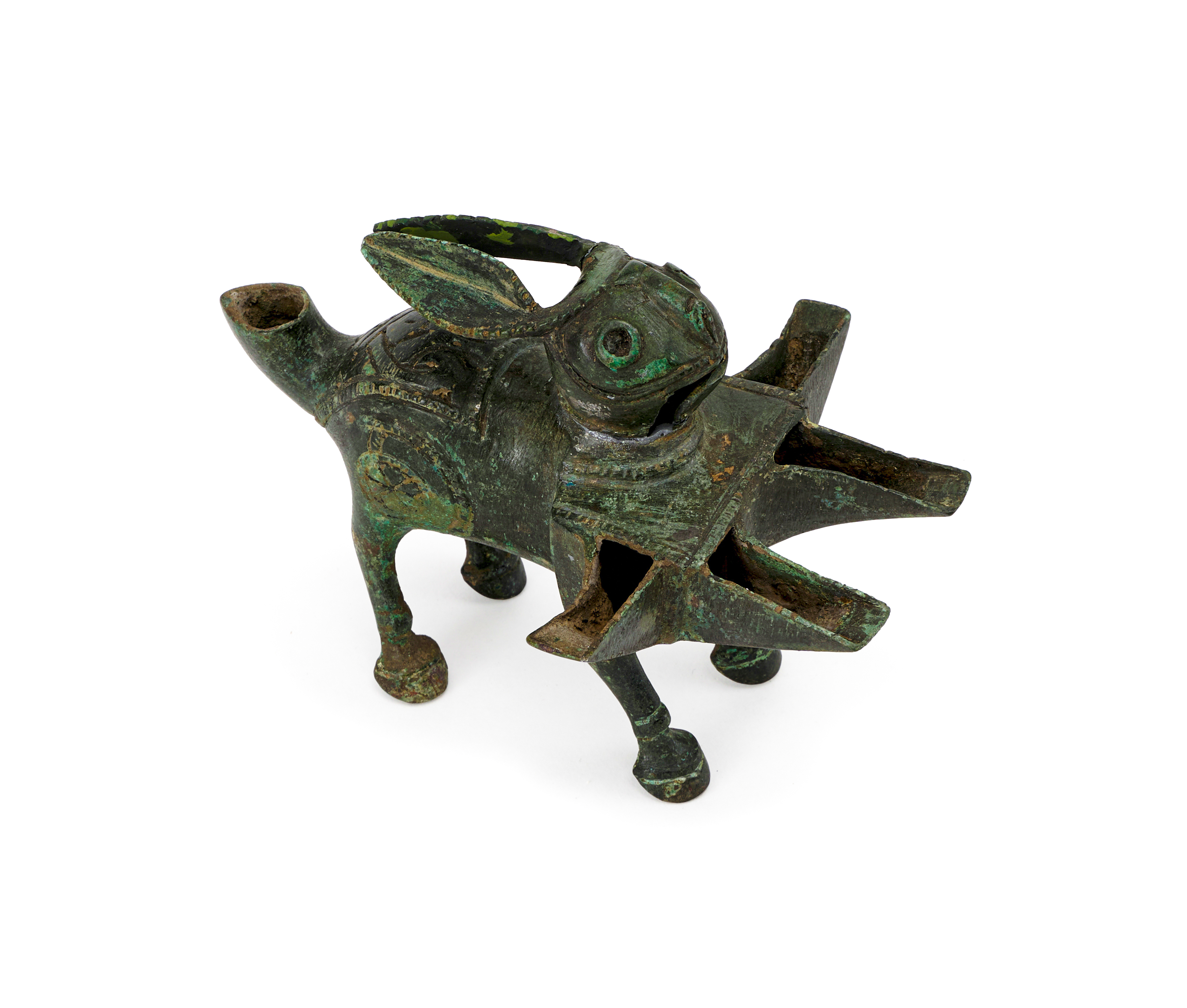 A RARE FATIMID BRONZE INCENSE BURNER IN THE SHAPE OF A HARE, 10TH CENTURY, EGYPT - Image 3 of 4