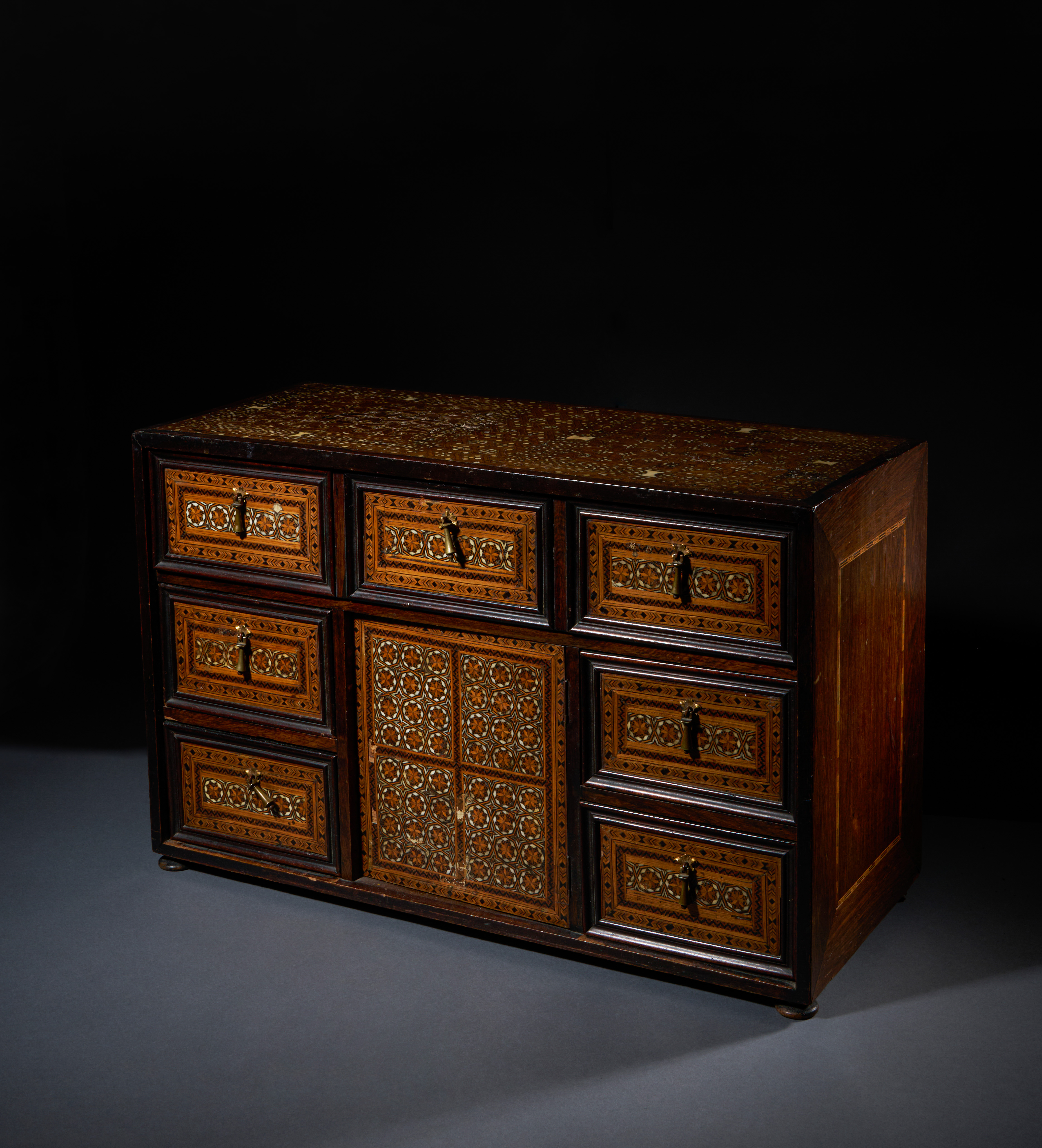 A POST-NASRID BONE-INLAID TARACEA CABINET, SPAIN, 16TH-17TH CENTURY