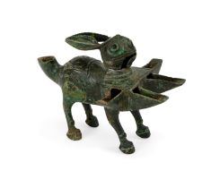 A RARE FATIMID BRONZE INCENSE BURNER IN THE SHAPE OF A HARE, 10TH CENTURY, EGYPT