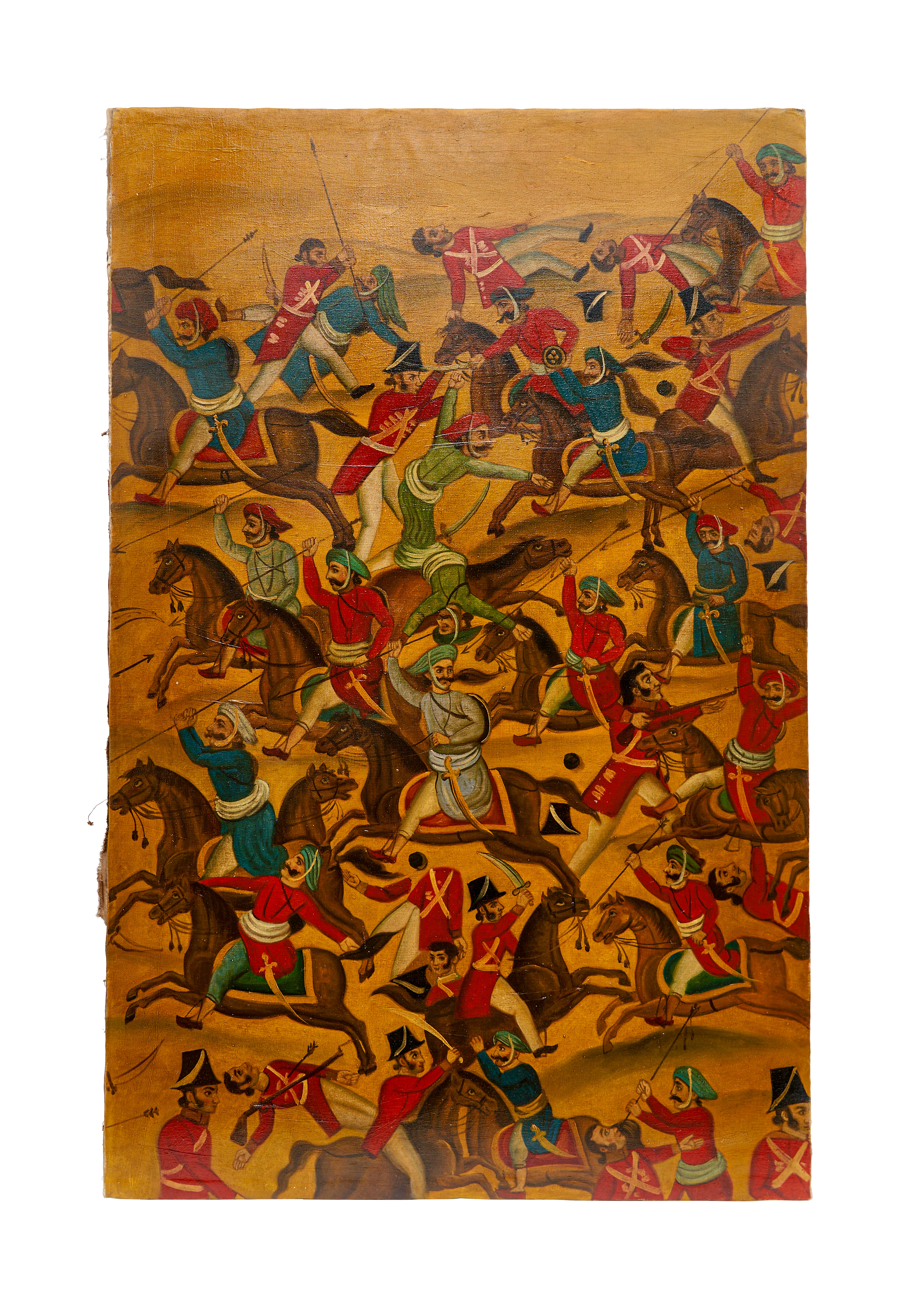 THE BATTLE OF POLLILUR, INDIA. SERINGAPATAM, 19TH CENTURY. OIL ON CANVAS - Bild 3 aus 8