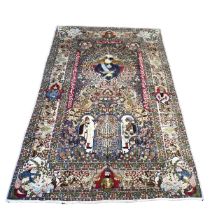 A LARGE FIGURAL AHMAD SHAH CARPET, YAZID OR TABRIZ