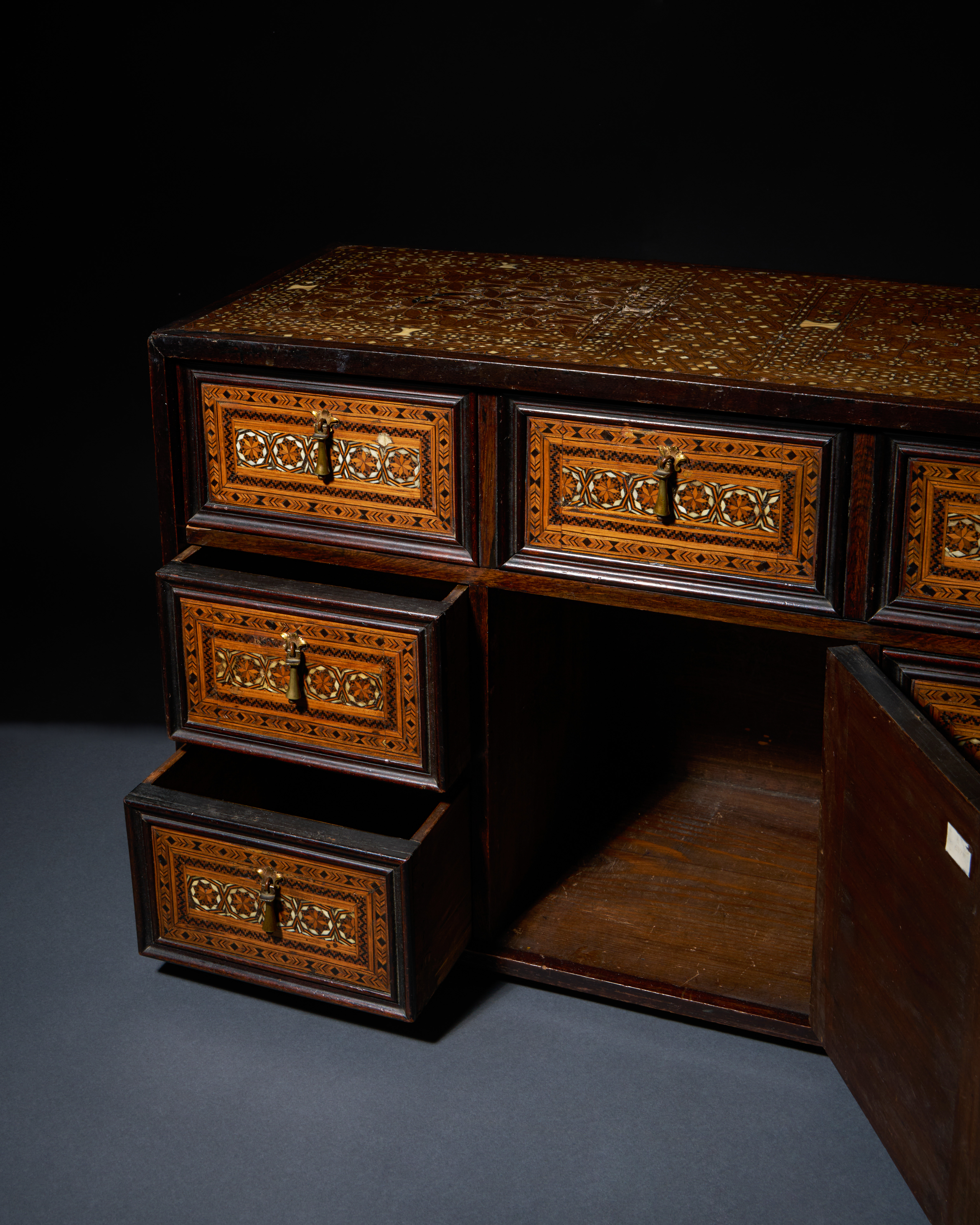 A POST-NASRID BONE-INLAID TARACEA CABINET, SPAIN, 16TH-17TH CENTURY - Image 3 of 4