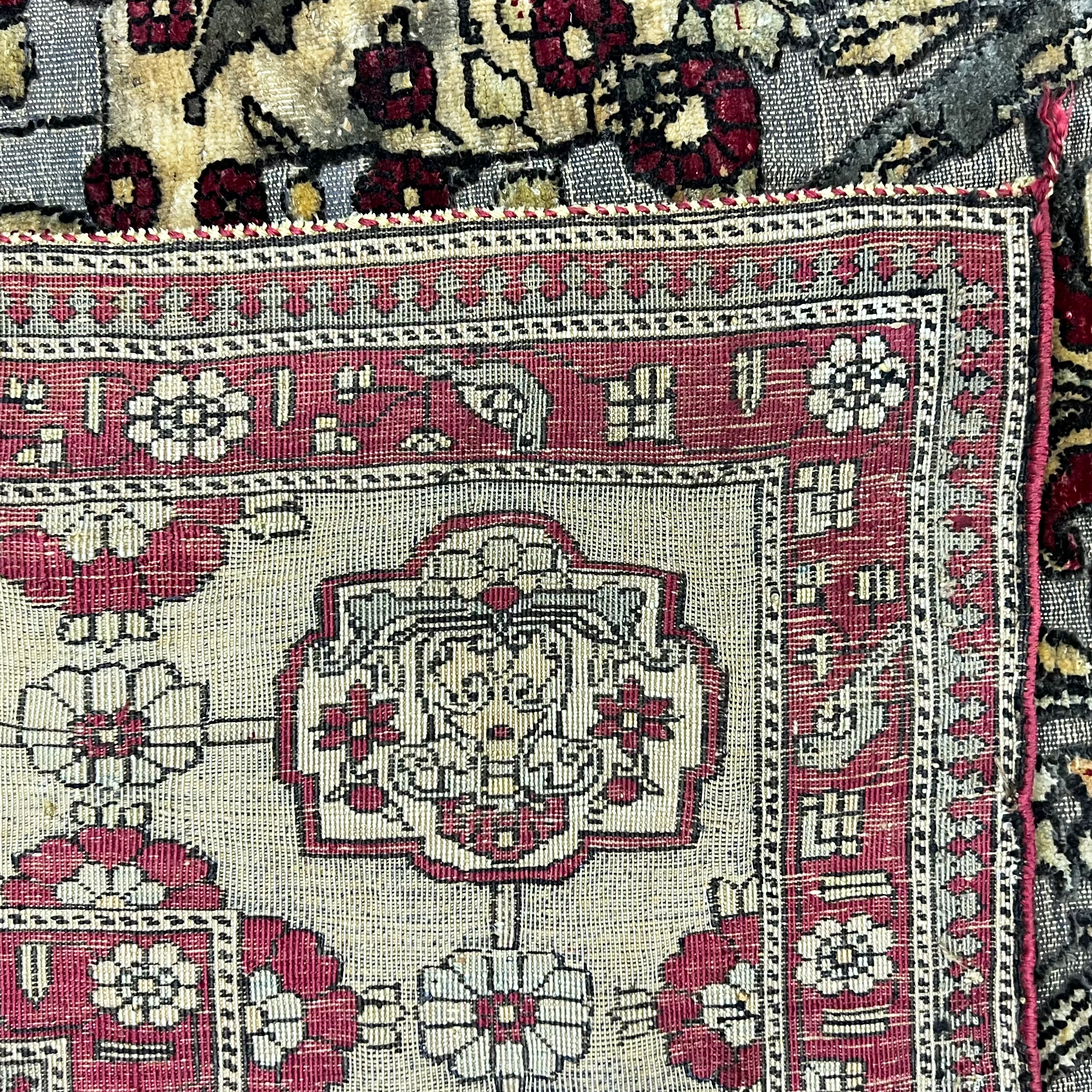 SILK SOUF AND METAL THREAD KASHAN RUG - Image 3 of 3