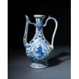 A BLUE AND WHITE PEAR-SHAPED EWER MADE FOR ISLAMIC MARKET, ZHENGDE-WANLI PERIOD, 16TH-17TH CENTURY