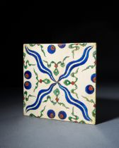 AN IZNIK CINTAMANI PALACE TILE 17TH/18TH CENTURY ISTANBUL (CONSTANTINOPLE)