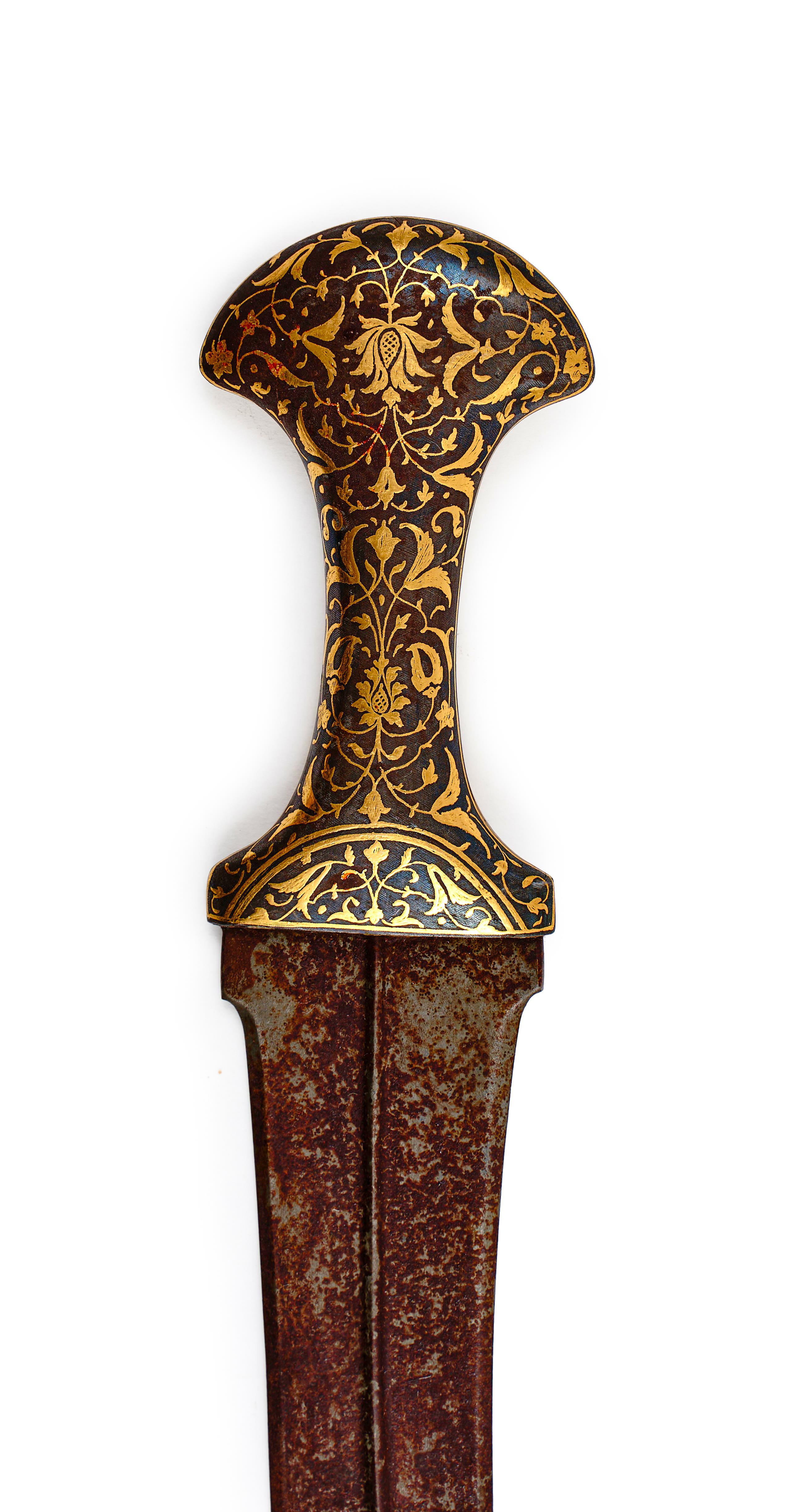 A GOLD DAMASCENED DAGGER (JAMBIYA), 17TH CENTURY, SAFAVID PERSIA - Image 3 of 4