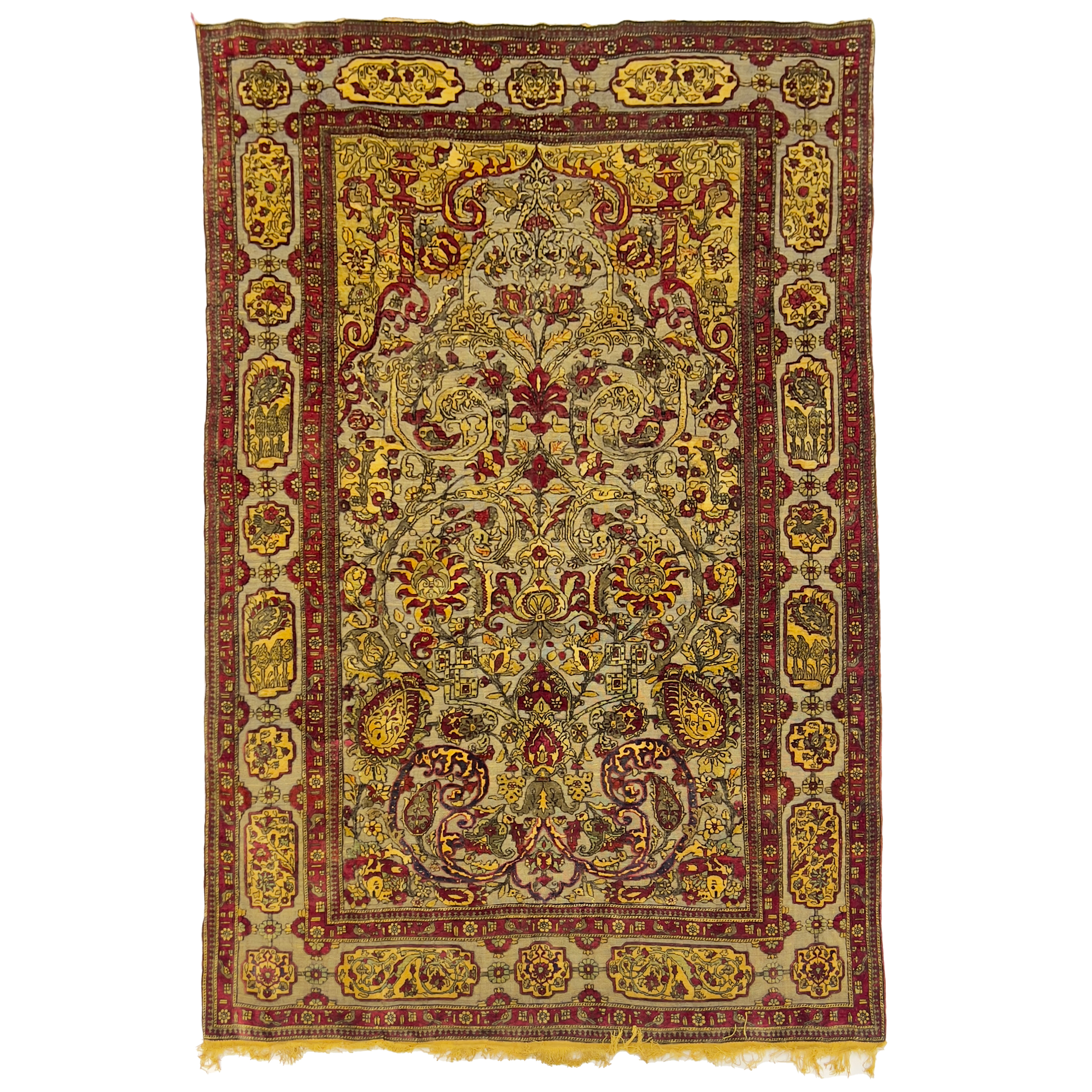 SILK SOUF AND METAL THREAD KASHAN RUG