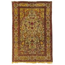 SILK SOUF AND METAL THREAD KASHAN RUG