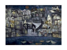 RAM KUMAR (1924-2018) "UNTILTED" VARANASI LANDSCAPE, SIGNED BOTTOM RIGHT, OIL ON CANVAS