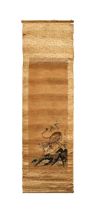 A RARE JAPANESE EMBROIDERY TIGER SCROLL, MEIJI PERIOD (1868-1912)