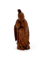A CARVED BAMBOO FIGURES OF A GUANYIN, 18TH/ CENTURY