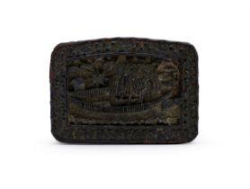 A CARVED TORTOISE SHELL BOX, QING DYNASTY (1644-1911)