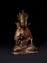 A BRONZE FIGURE OF BODHISATTVA AVALOKITESHVARA/GUANYIN