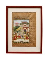 A FRAMED INDIAN MINIATURE PAINTING, 19TH/20TH CENTURY