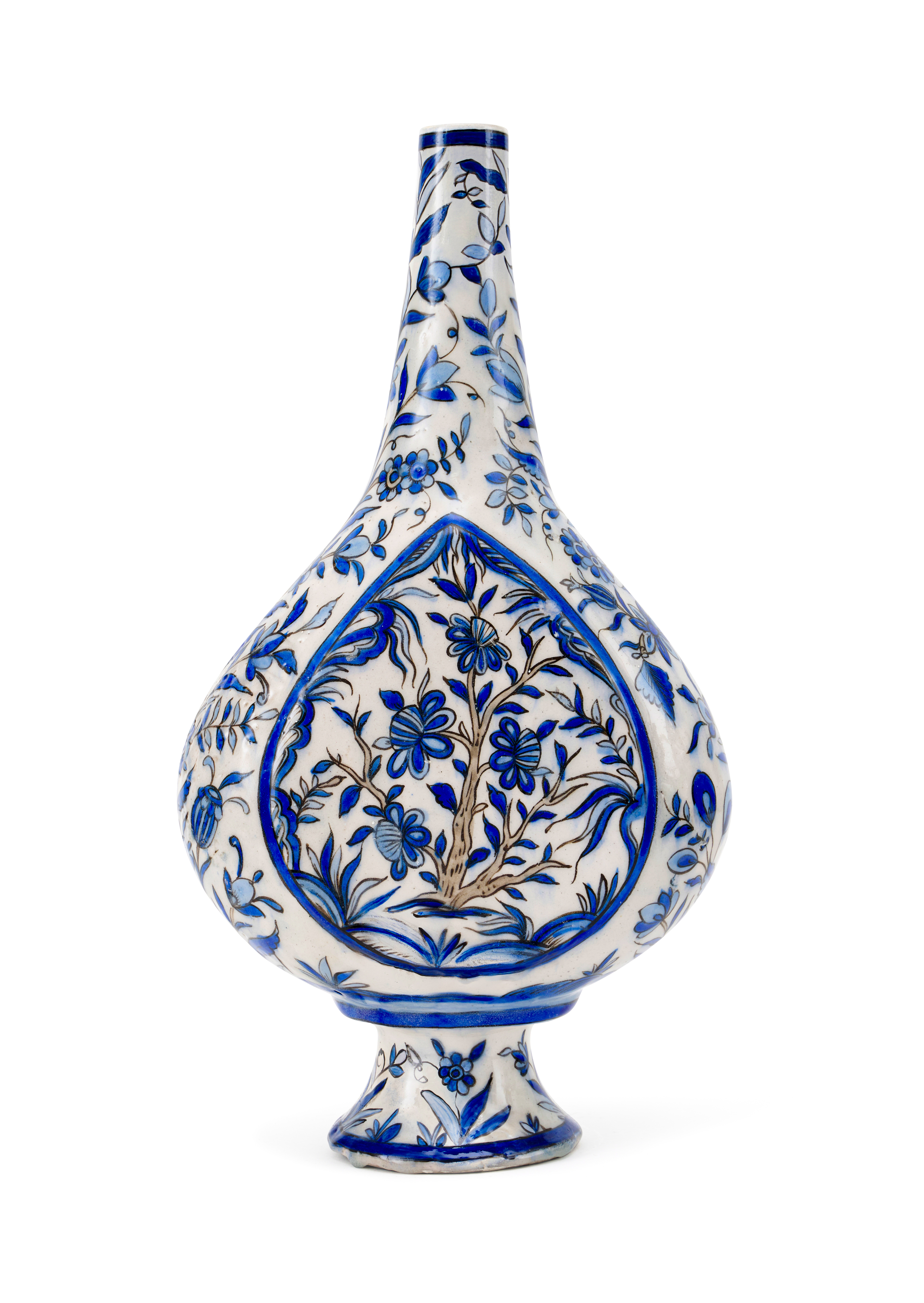 A LARGE QAJAR POLYCHROME ROSEWATER SPRINKLER, 19TH CENTURY, PERSIA - Image 4 of 5