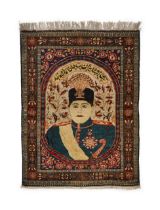 KASHKAN MOHTASHAM RUG DEPICTING AHMAD SHAH