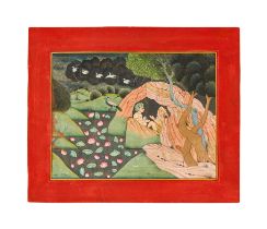 AN INDIAN PAINTING OF TWO LOVERS, 19TH CENUTY