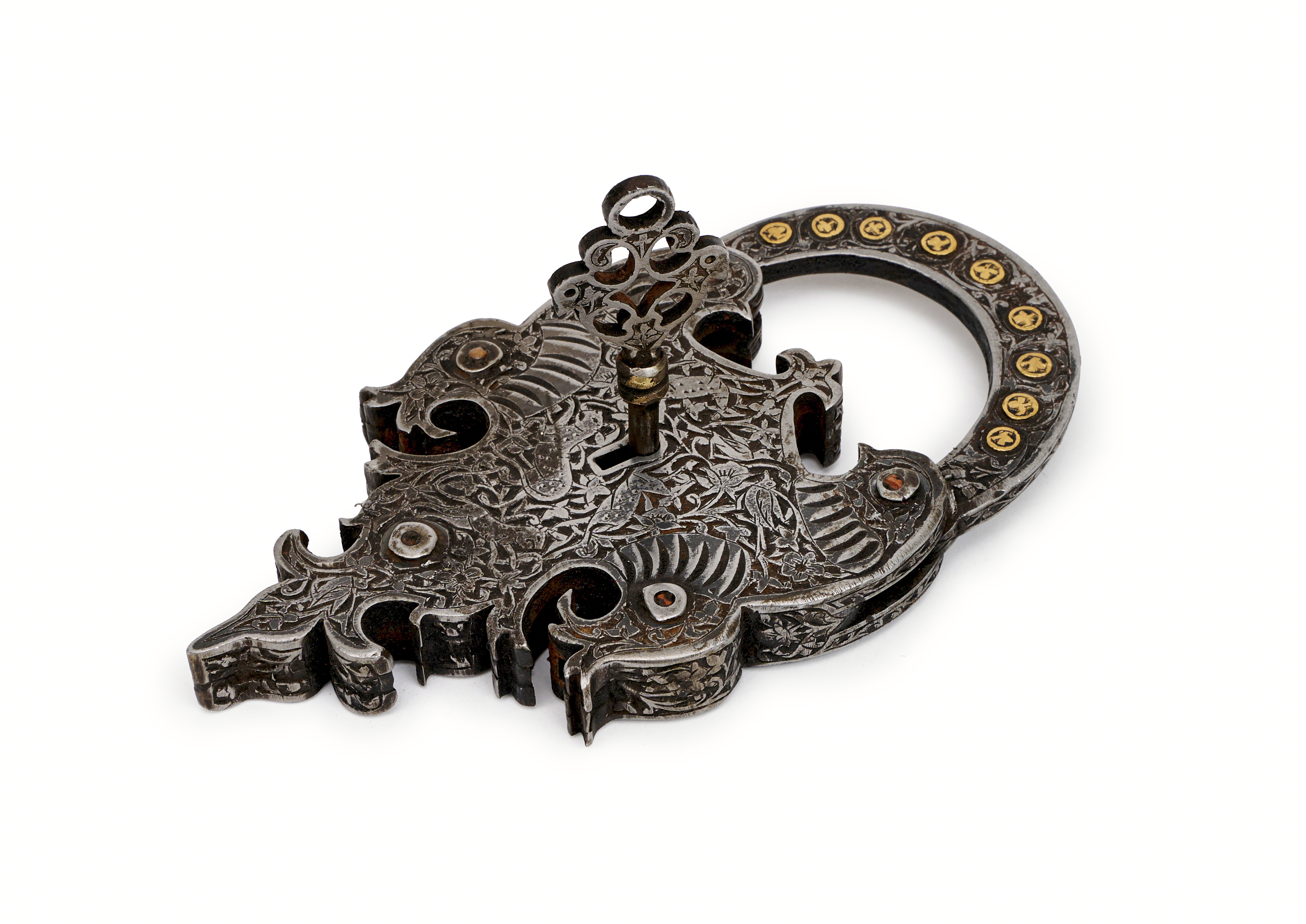 A WHITE METAL PADLOCK, 19TH CENTURY, QAJAR - Image 5 of 5