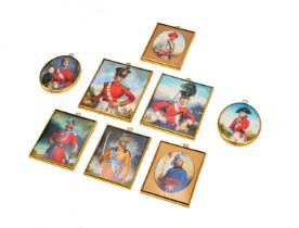 COLLECTION OF MINIATURE PORTRAITS OF OFFICERS OF THE 1ST REGIMENT