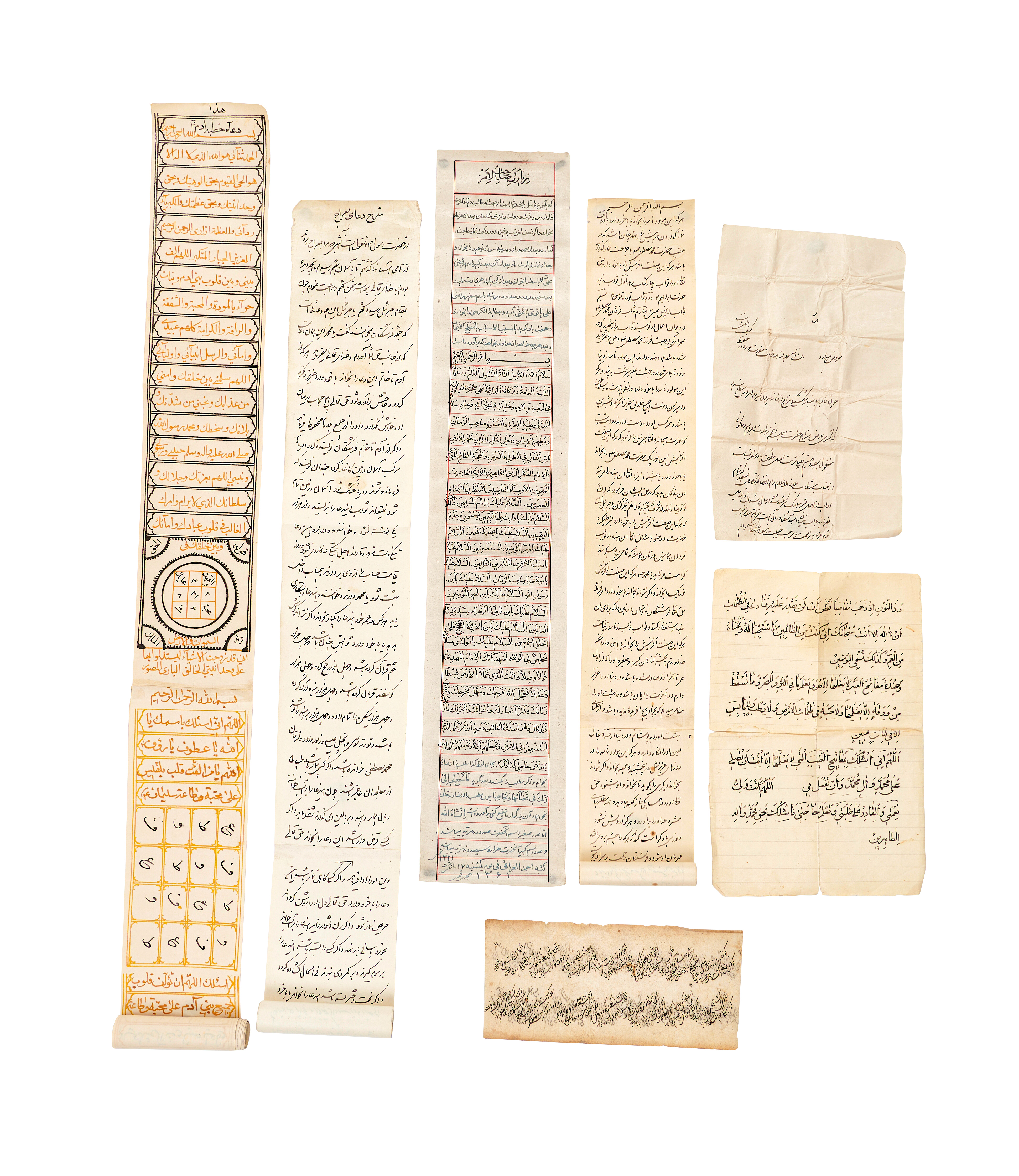 ASSORTMENT OF TALISMANIC SCROLLS AND WORKS ON PAPER, 19TH CENTURY - Image 2 of 6
