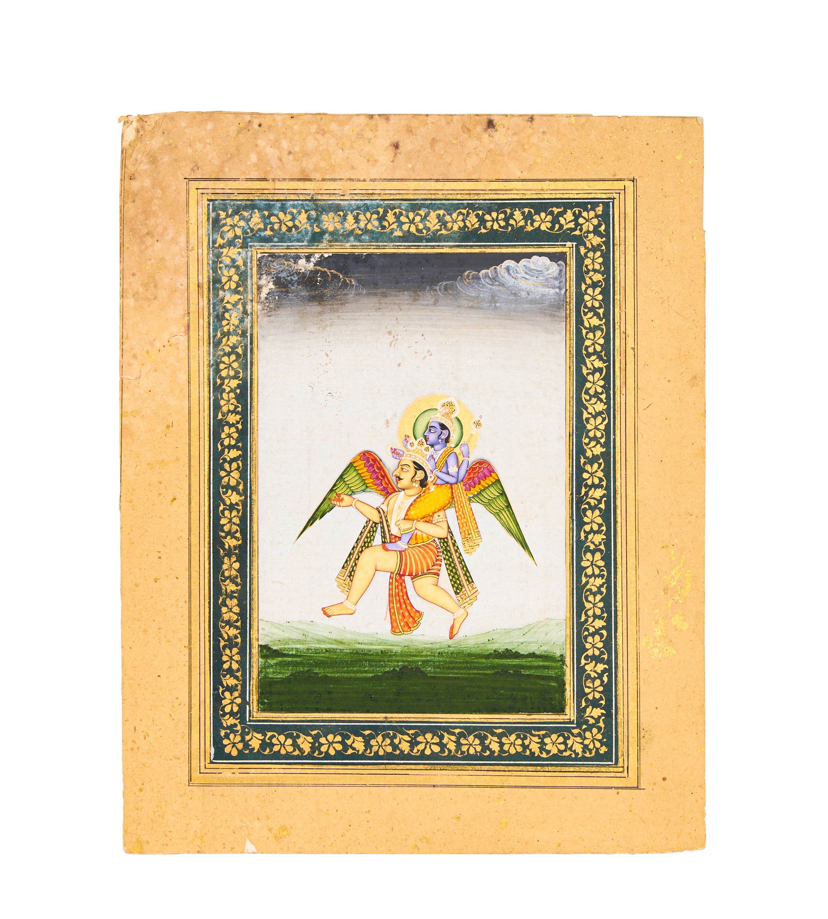 VISHNU ON GARUDA, MUGHAL, INDIA, 19TH CENTURY