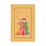 A PERSIAN MINIATURE OF TWO LOVERS, LATE QAJAR