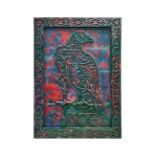 A MONUMENTAL ZOOMPHORIC CALLIGRAPHIC WOODEN PANEL DEPICTING AN EAGLE, 19TH CENTURY, DECCAN