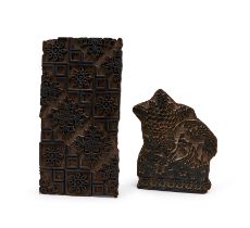 TWO RARE INDIAN WOODEN SEALS, 18TH/19TH CENTURY, NORTH INDIA
