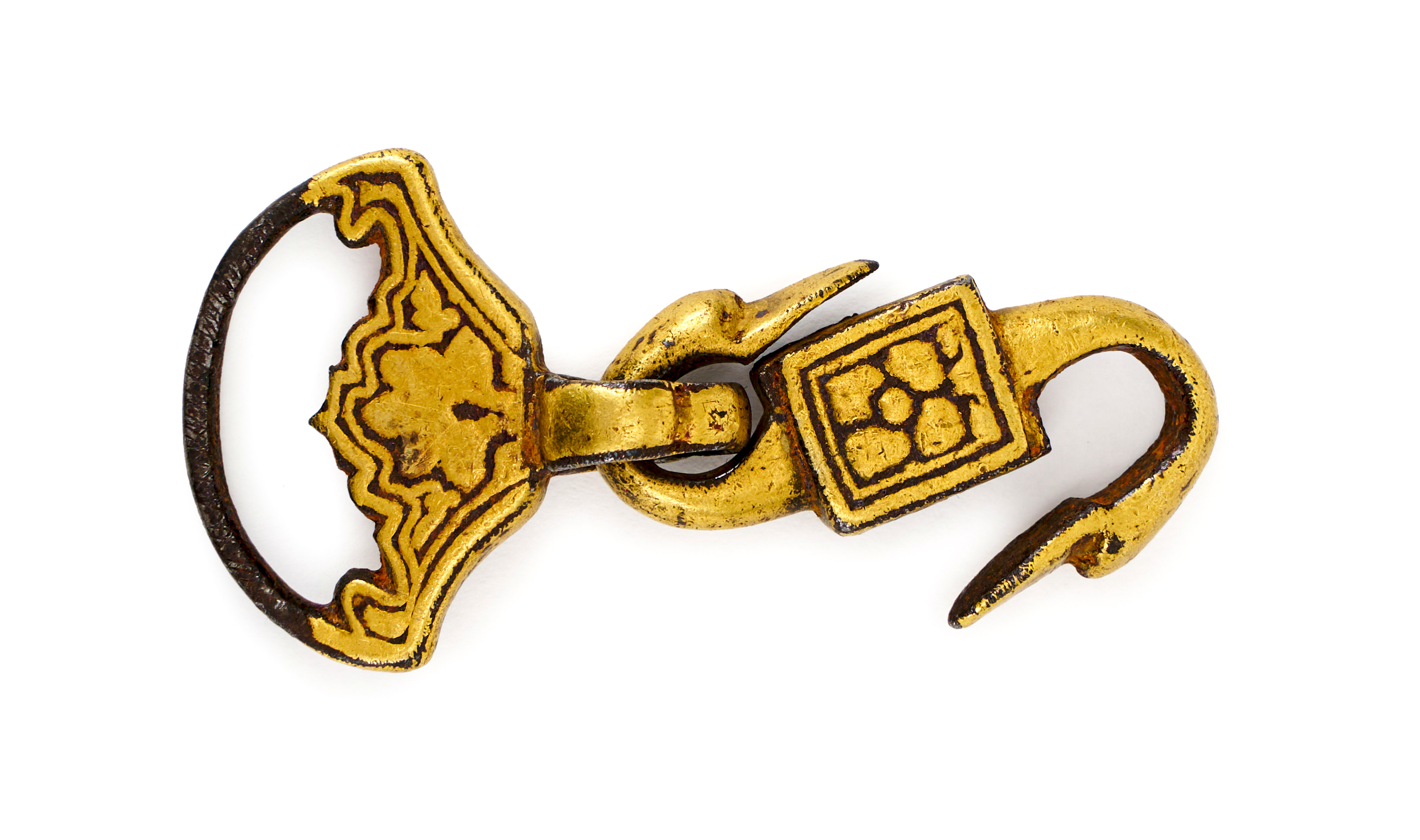 A SAFAVID DAMASCENED ATTACHMENT IN THE FORM OF A DUCK, 17TH CENTURY, PERSIA - Image 2 of 3