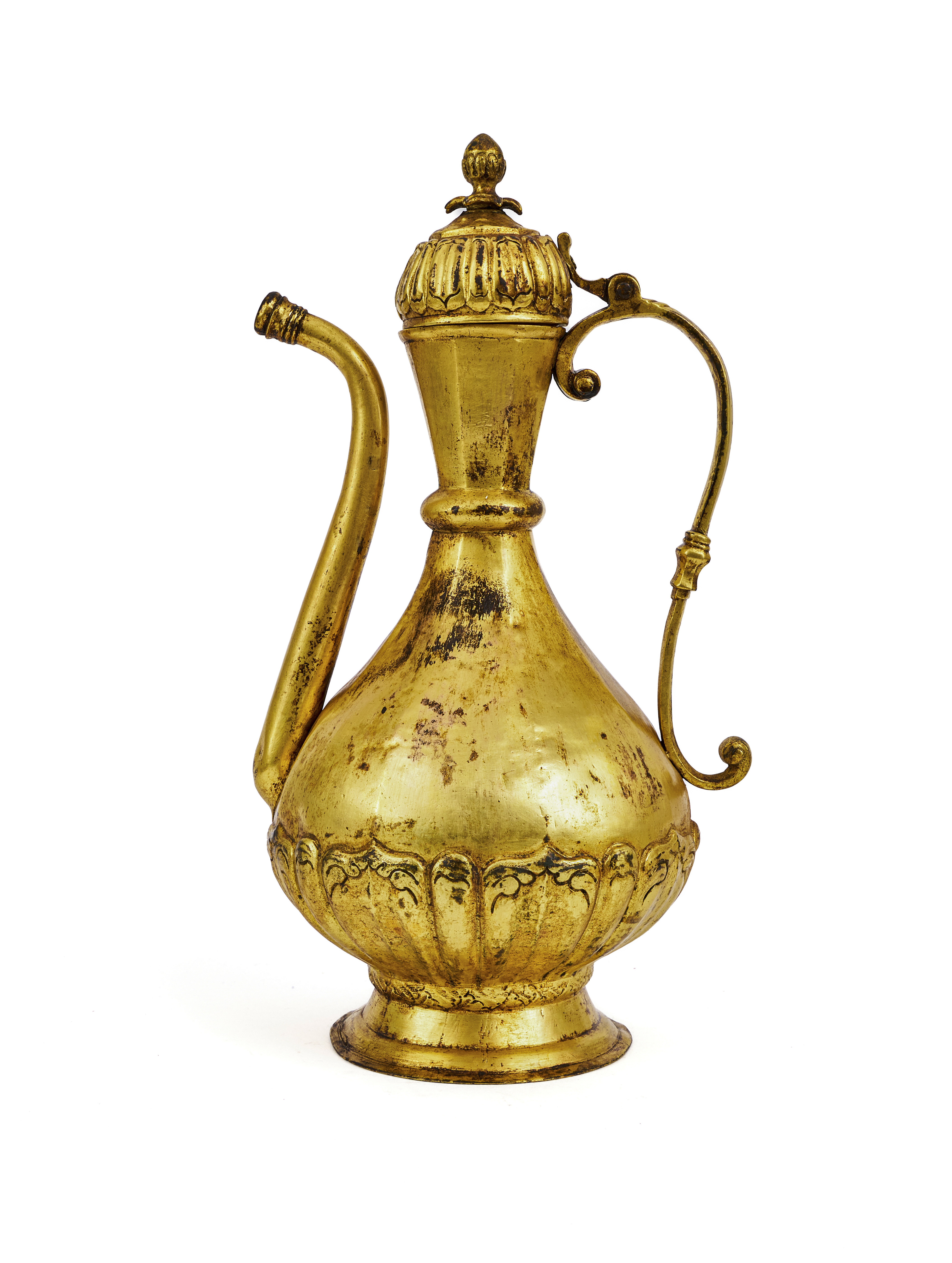 AN OTTOMAN COPPER GILT (TOMBAK) EWER, TURKEY, 18TH CENTURY
