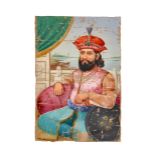 AN OIL ON CANVAS PORTRAIT OF AN INDIAN RULER, LATE 19TH CENTURY/ EARLY 20TH CENTURY