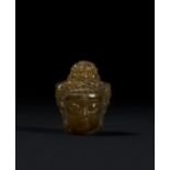 AN AGATE HEAD OF A BUDDHA