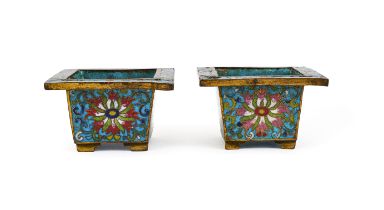 TWO CHINESE SQUARE FORM POTS, QIANLONG PERIOD (1736-1795)