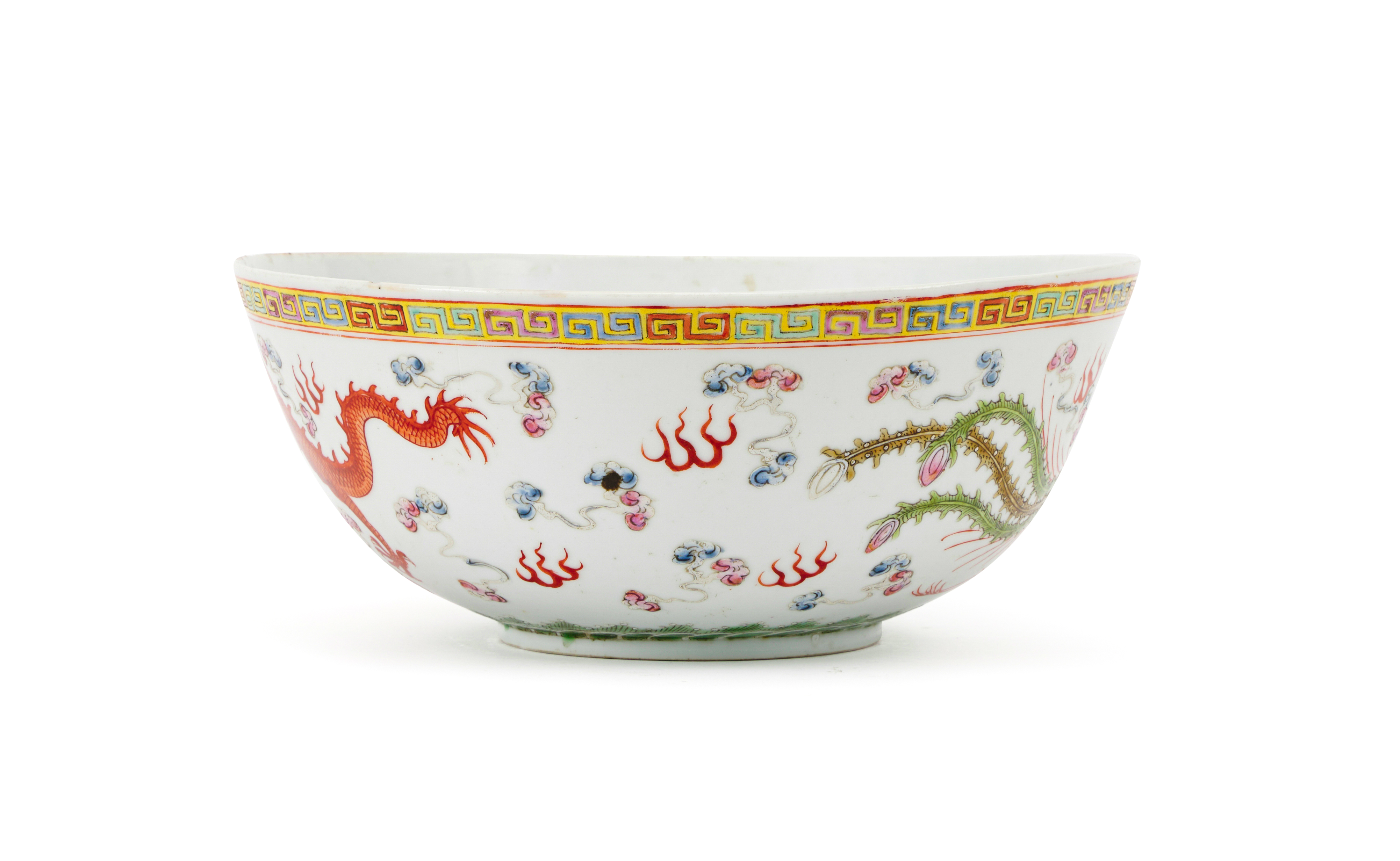 A LARGE CHINESE FAMILLE ROSE DRAGON & PHOENIX BOWL, QING DYNASTY (1644-1911) - Image 3 of 5