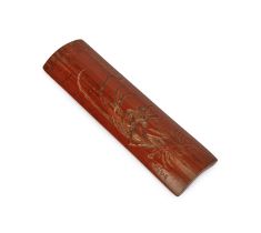 A RARE BAMBOO CARVING ARM REST, BY ZHOU ZHIYAN, QING DYNASTY (1644-1911)