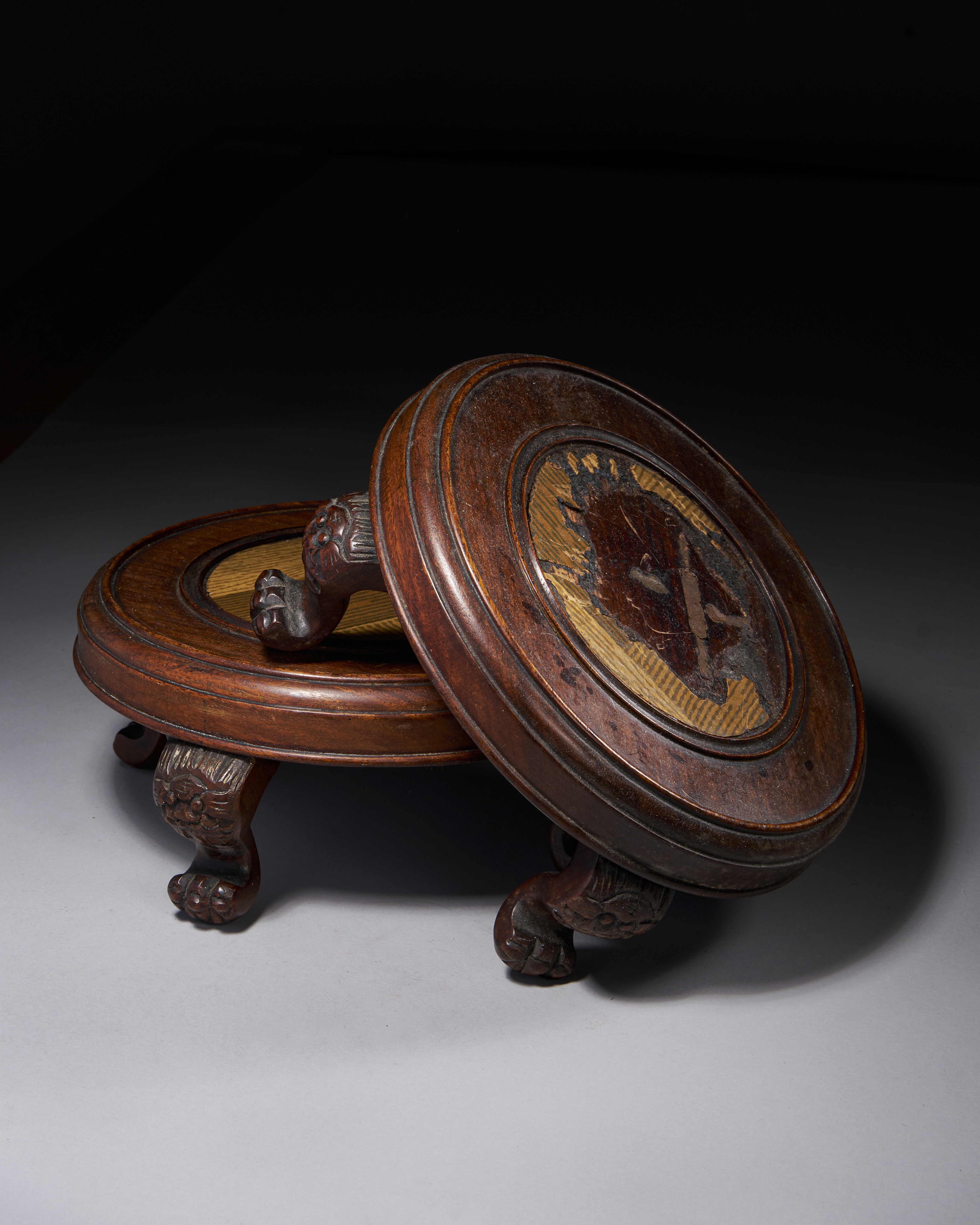 A PAIR OF CHINESE WOODEN STANDS, 19TH CENTURY - Image 2 of 2