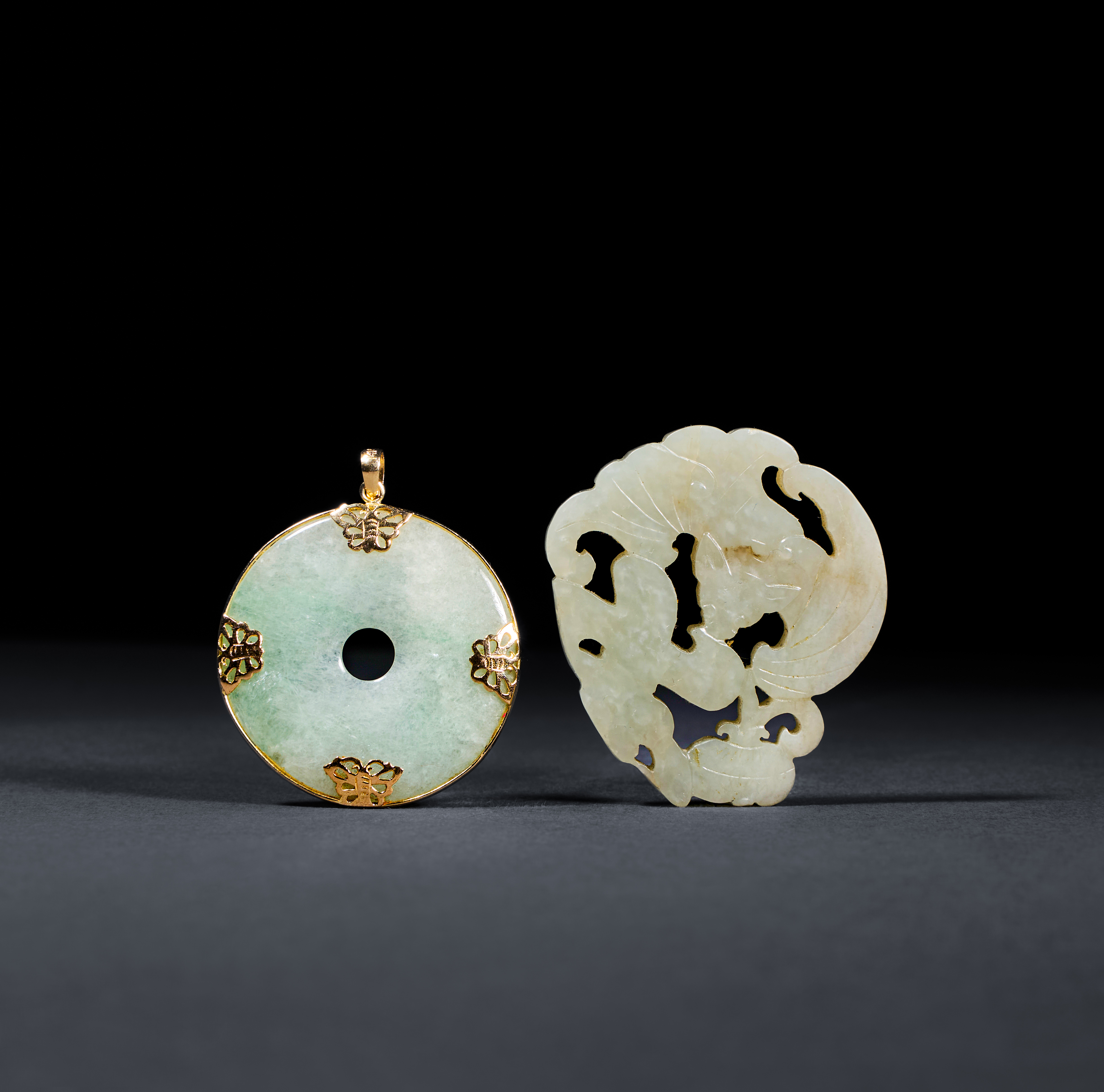 TWO JADE PENDANTS, QING DYNASTY (1644-1911)