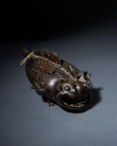 A BRONZE CENSER IN THE FORM OF A FISH, QING DYNASTY (1644-1911)