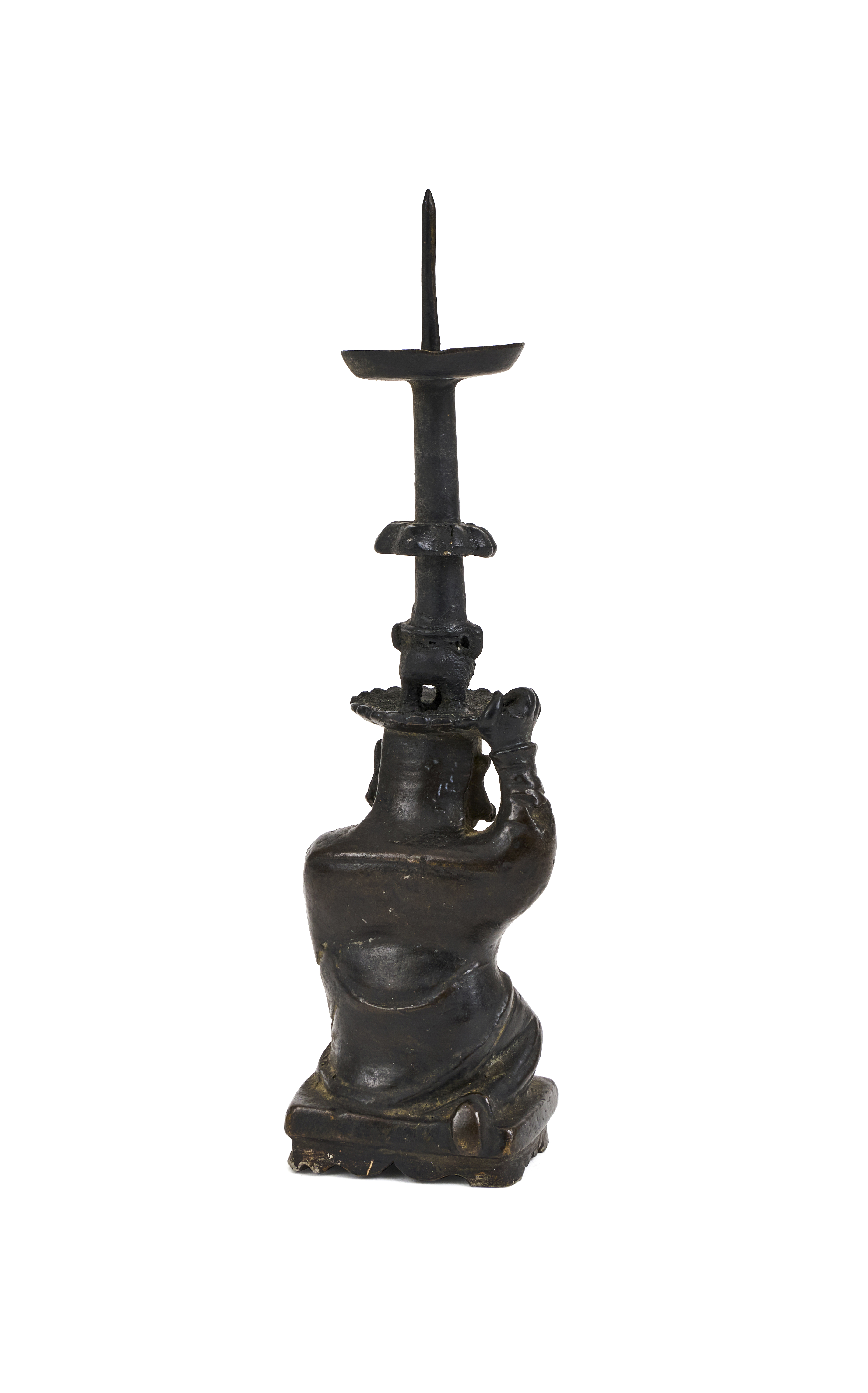 A CHINESE BRONZE CANDLESTICK, QING DYNASTY (1644-1911) - Image 3 of 4