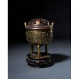 A GILT BRONZE CENSER, QING DYNASTY (1644-1911)